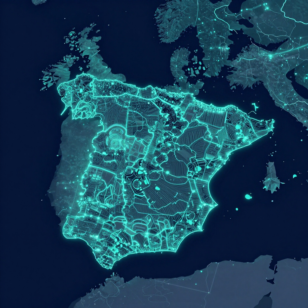 Mapa digital de España, Portugal y el Mediterráneo